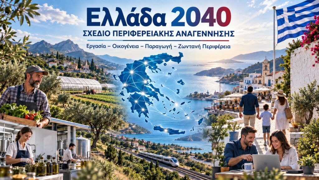ΝΙΚΗ: Μετεγκατάσταση 250.000 κατοίκων στην Περιφέρεια και 120.000 νέες θέσεις εργασίας έως το 2040