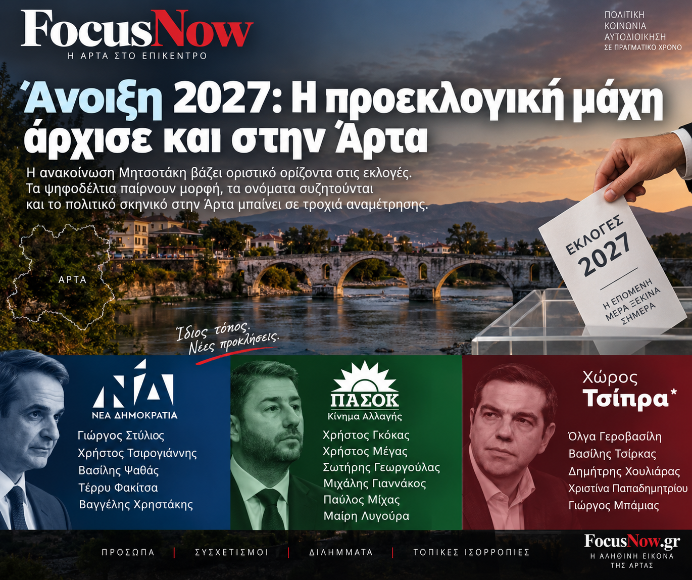 Άνοιξη 2027: Τα ψηφοδέλτια βγαίνουν από τα συρτάρια και στην Άρτα